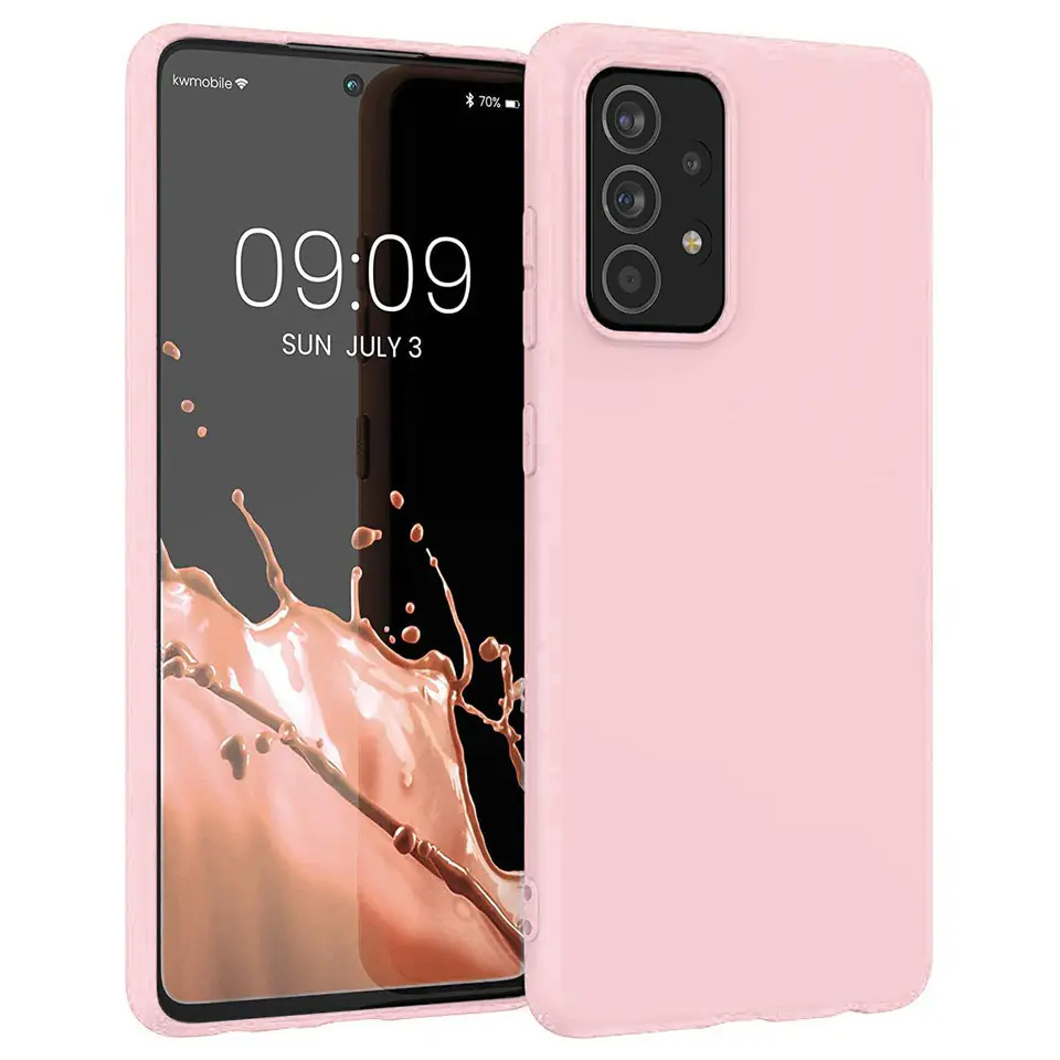 ⁨Silicone Case elastyczne silikonowe etui pokrowiec Samsung Galaxy A22 4G różowy⁩ w sklepie Wasserman.eu