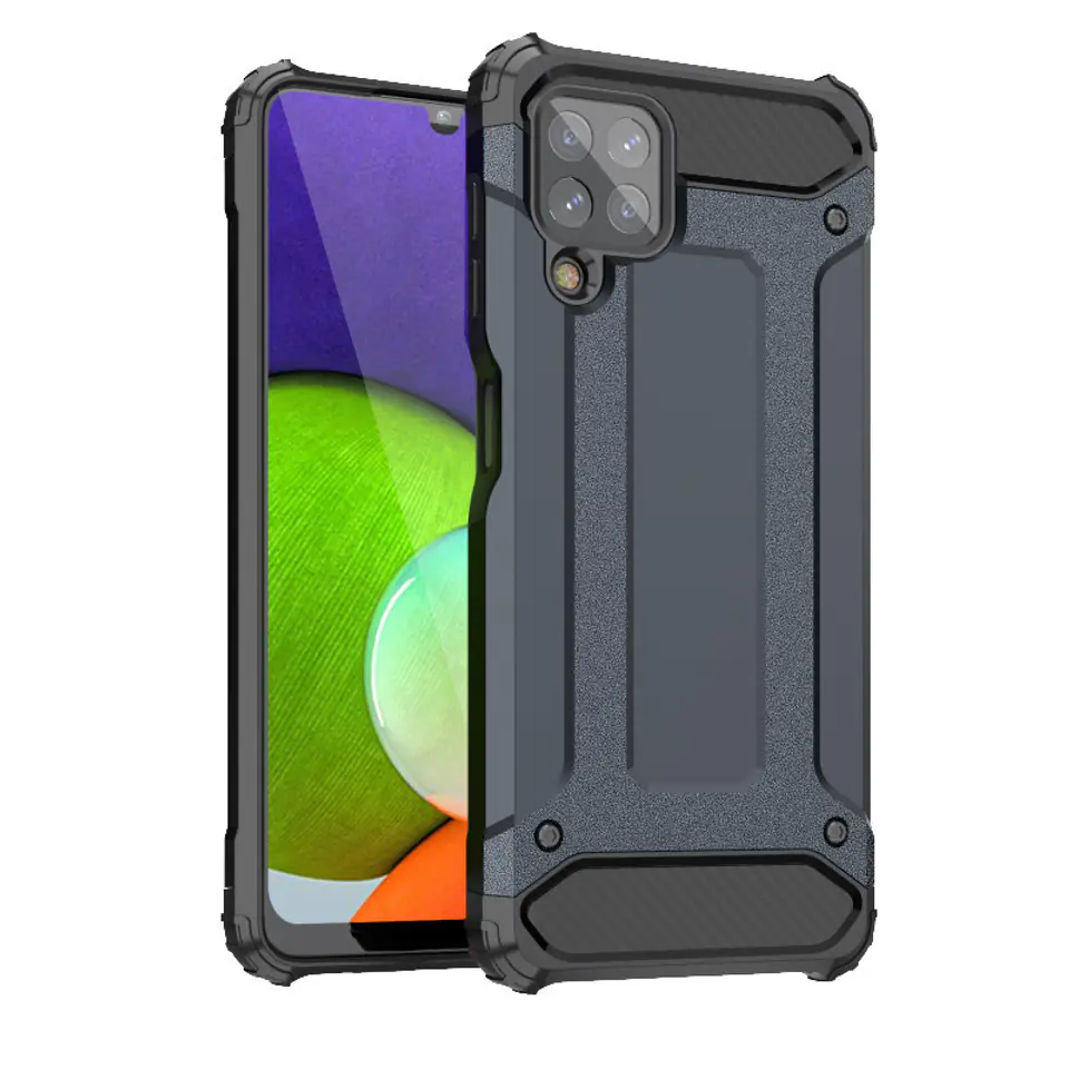 ⁨Hybrid Armor pancerne hybrydowe etui pokrowiec Samsung Galaxy A22 4G niebieski⁩ w sklepie Wasserman.eu