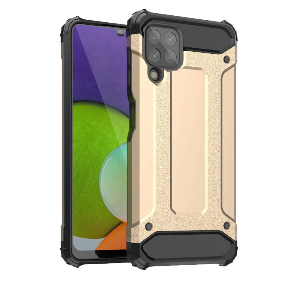 ⁨Hybrid Armor pancerne hybrydowe etui pokrowiec Samsung Galaxy A22 4G złoty⁩ w sklepie Wasserman.eu