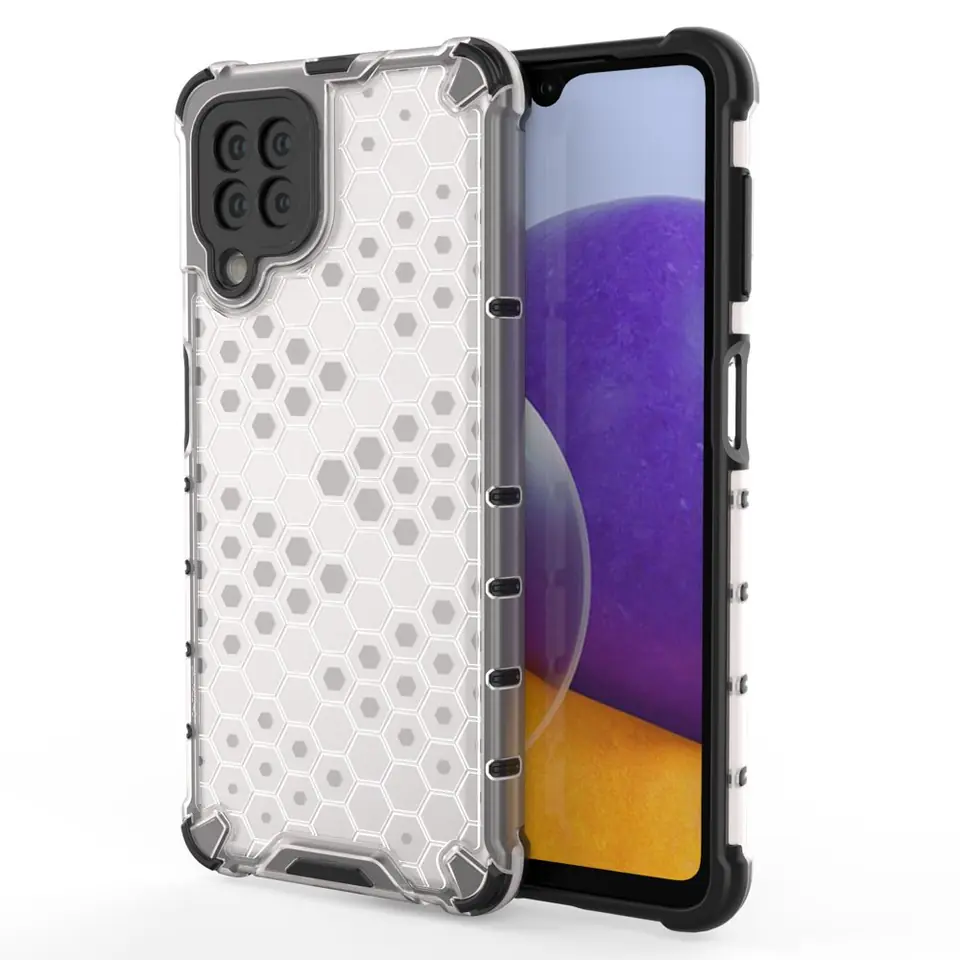 ⁨Honeycomb etui pancerny pokrowiec z żelową ramką Samsung Galaxy A22 4G przezroczysty⁩ w sklepie Wasserman.eu