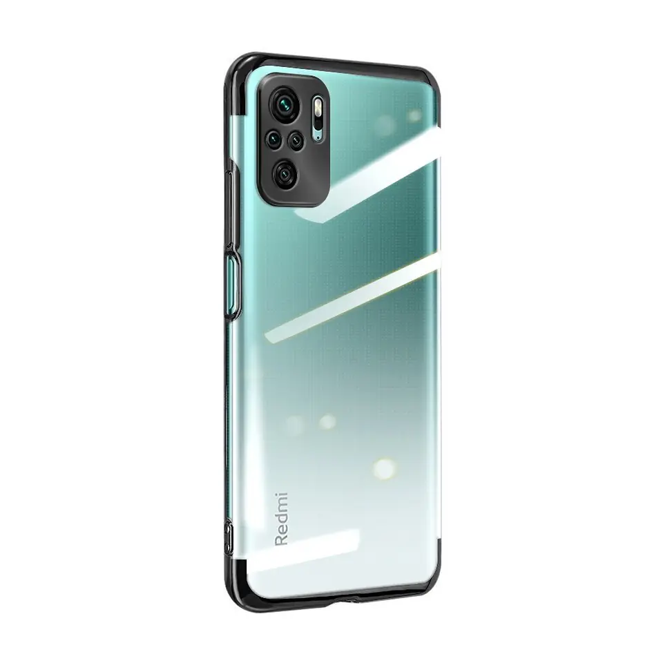 ⁨Clear Color case żelowy pokrowiec etui z metaliczną ramką Xiaomi Redmi Note 10 5G / Poco M3 Pro czarny⁩ w sklepie Wasserman.eu