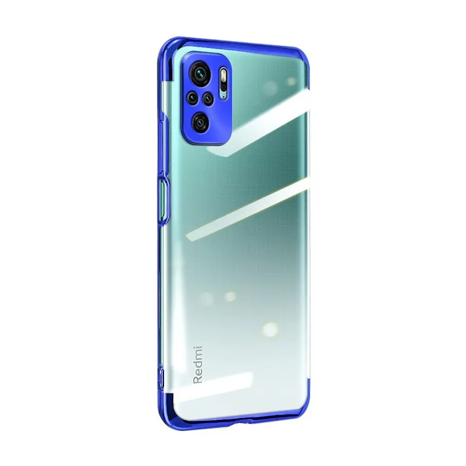 ⁨Clear Color case żelowy pokrowiec etui z metaliczną ramką Xiaomi Redmi Note 10 5G / Poco M3 Pro niebieski⁩ w sklepie Wasserman.eu