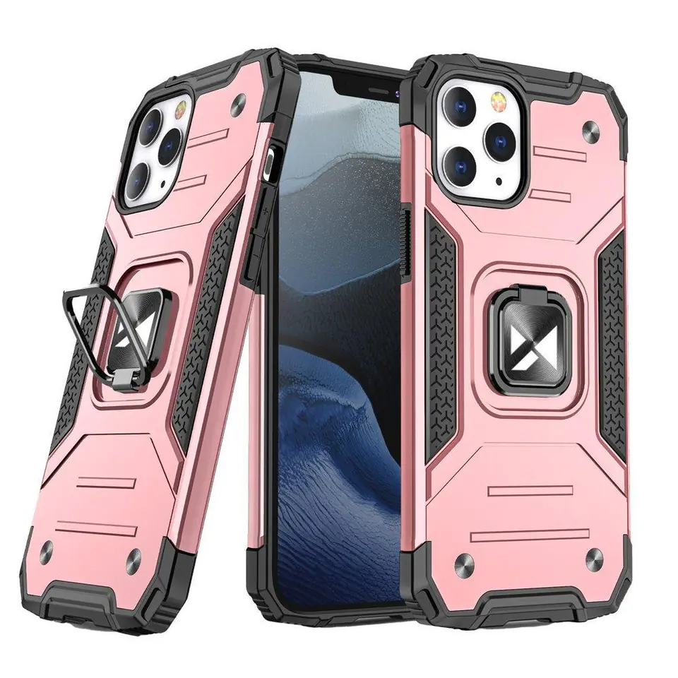 ⁨Wozinsky Ring Armor pancerne hybrydowe etui pokrowiec + magnetyczny uchwyt iPhone 13 Pro Max różowy⁩ w sklepie Wasserman.eu