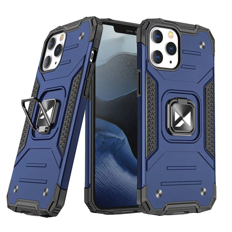 ⁨Wozinsky Ring Armor pancerne hybrydowe etui pokrowiec + magnetyczny uchwyt iPhone 13 Pro Max niebieski⁩ w sklepie Wasserman.eu