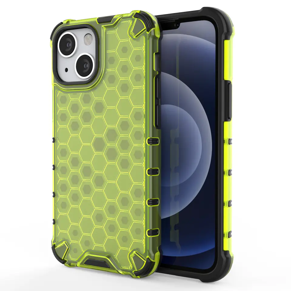 ⁨Honeycomb etui pancerny pokrowiec z żelową ramką iPhone 13 mini zielony⁩ w sklepie Wasserman.eu