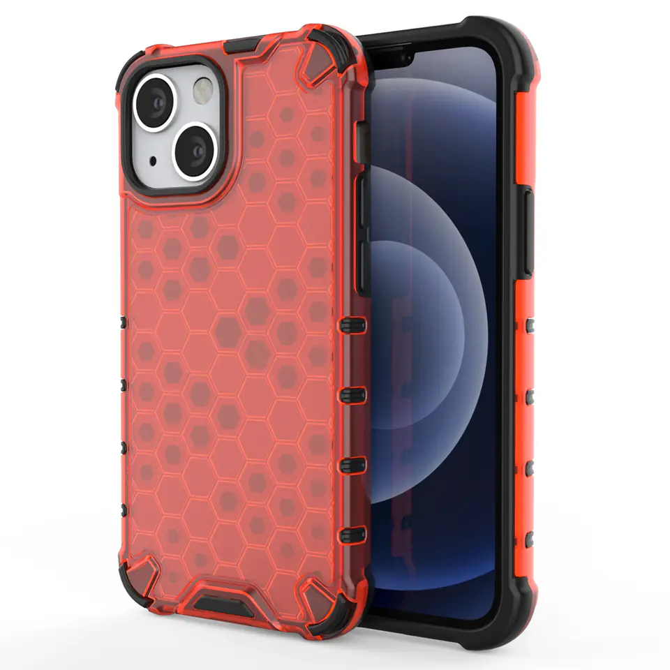 ⁨Honeycomb etui pancerny pokrowiec z żelową ramką iPhone 13 mini czerwony⁩ w sklepie Wasserman.eu