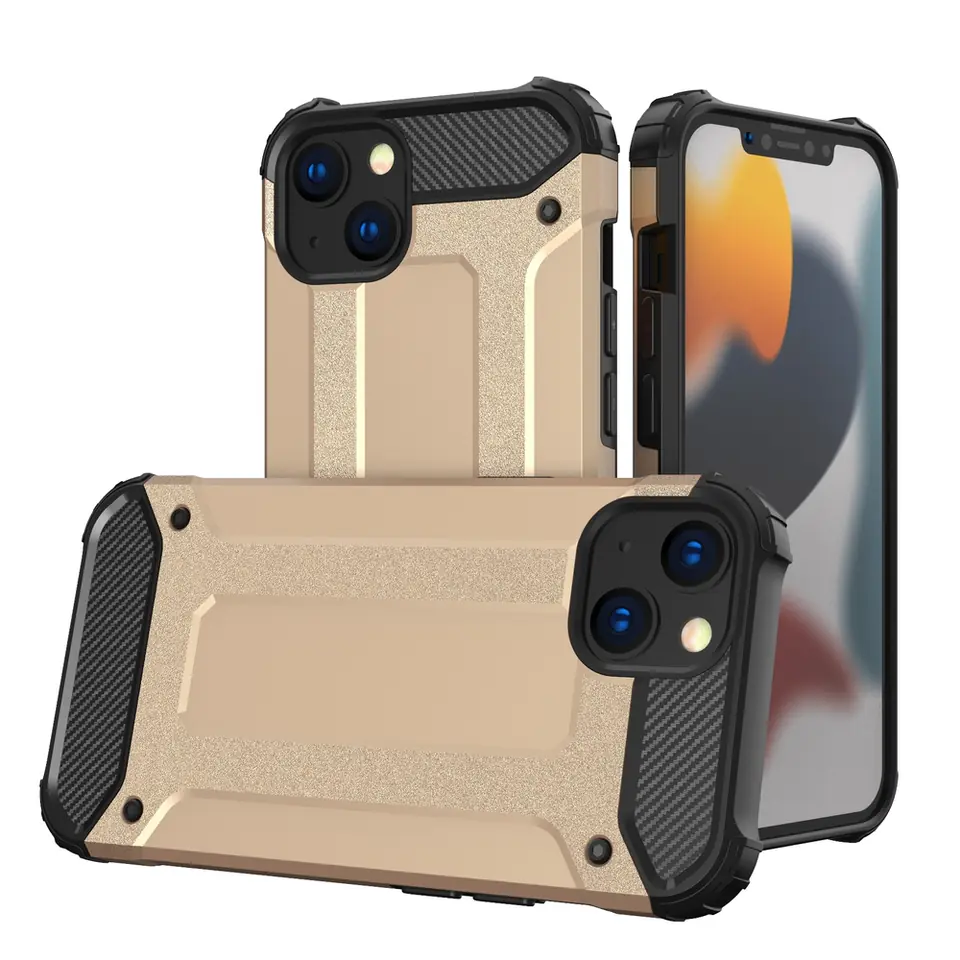 ⁨Hybrid Armor pancerne hybrydowe etui pokrowiec iPhone 13 mini złoty⁩ w sklepie Wasserman.eu