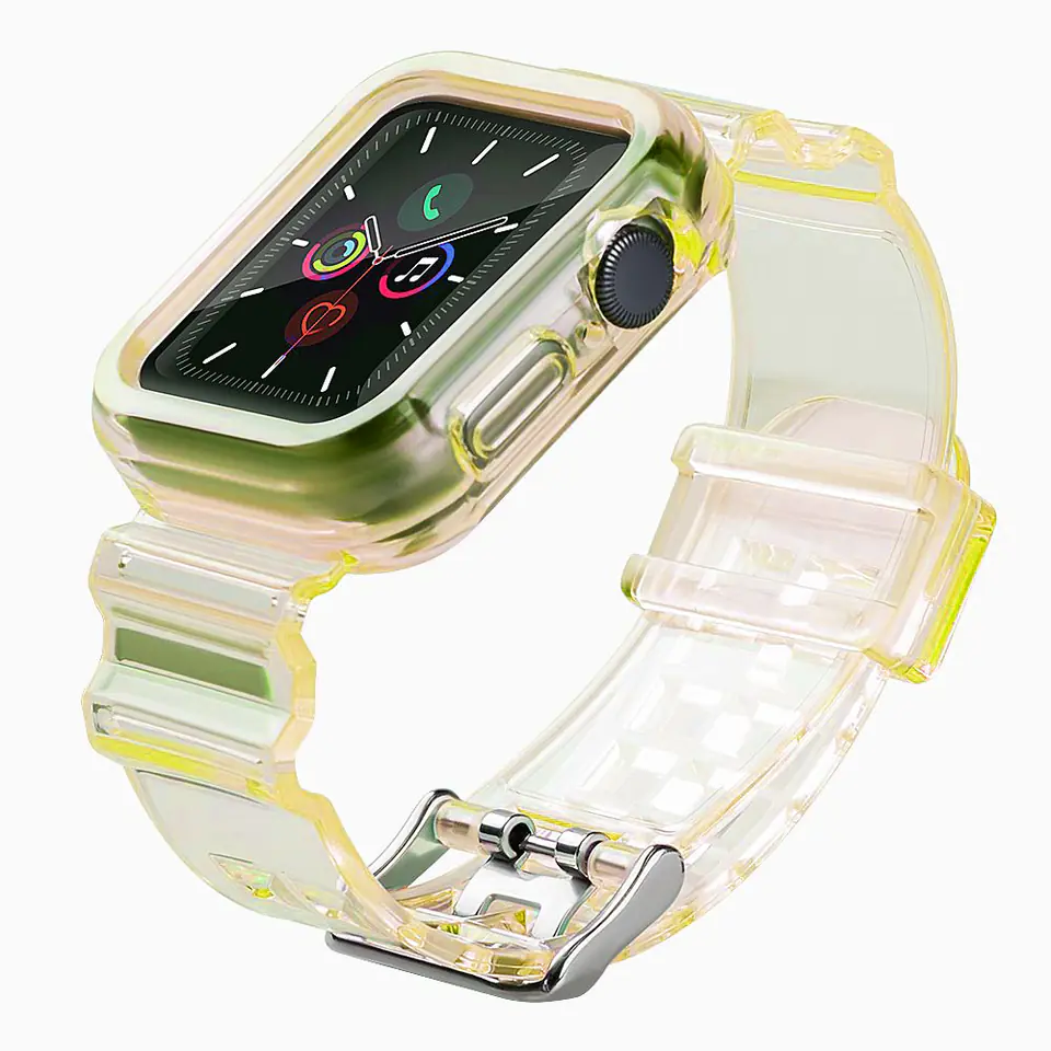 ⁨Strap Light Set silikonowa opaska pasek bransoleta bransoletka etui do zegarka Watch 6 40mm / Watch 5 40mm / Watch 4 40mm / Watch SE 40mm żółty⁩ w sklepie Wasserman.eu