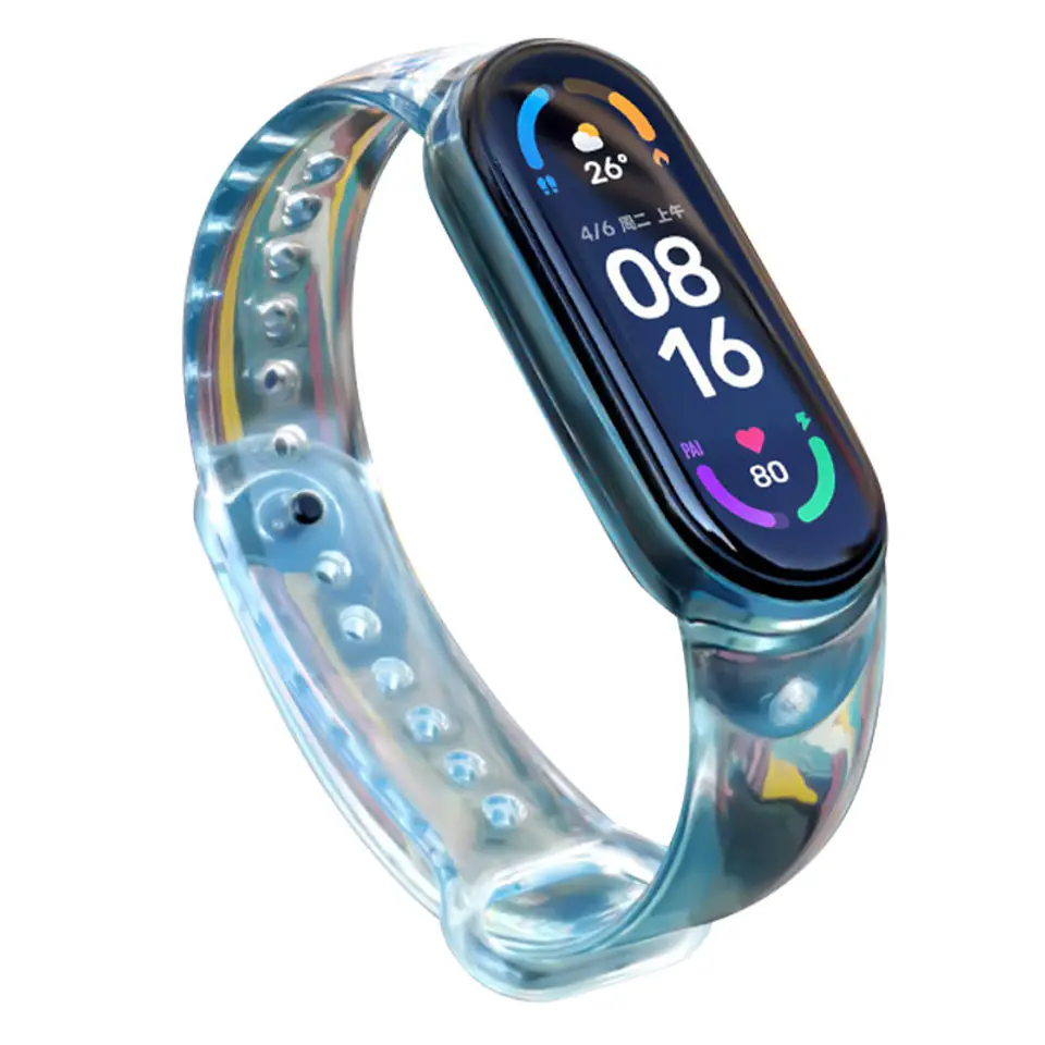 ⁨Zamienna silikonowa opaska pasek bransoleta bransoletka do Xiaomi Mi Band 6 / 5 niebieski⁩ w sklepie Wasserman.eu