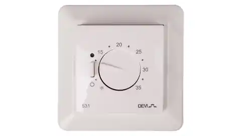 ⁨Thermostat DEVIreg 531 230V 16A -5-35C IP31 white 140F1034⁩ at Wasserman.eu
