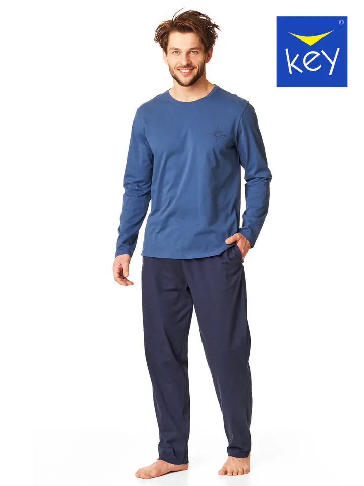 ⁨PIŻAMA KEY MNS-866 B23 (kolor niebieski, rozmiar XXL)⁩ w sklepie Wasserman.eu