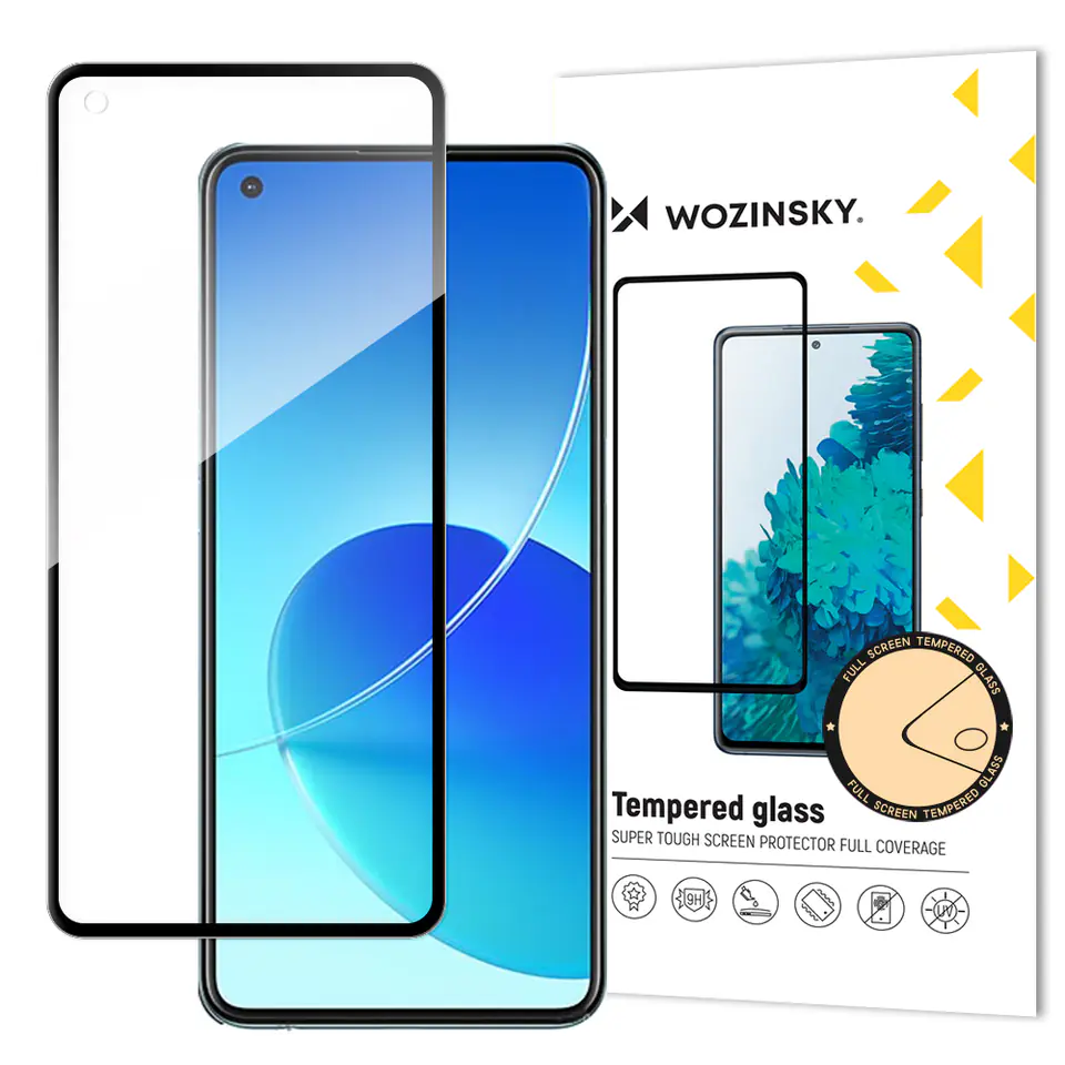 ⁨Wozinsky super wytrzymałe szkło hartowane Full Glue na cały ekran z ramką Case Friendly Oppo Reno6 4G czarny⁩ w sklepie Wasserman.eu