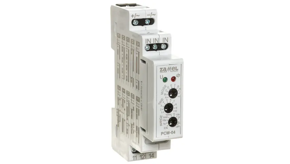 ⁨Przekaźnik czasowy 16A 0,1sek-10dni 24V AC/DC PCM-04 /24V EXT10000082⁩ w sklepie Wasserman.eu