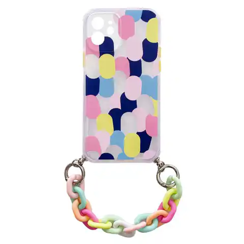 ⁨Color Chain Case żelowe elastyczne etui z łańcuchem łańcuszkiem zawieszką do iPhone 13 Pro wielokolorowy (1)⁩ w sklepie Wasserman.eu
