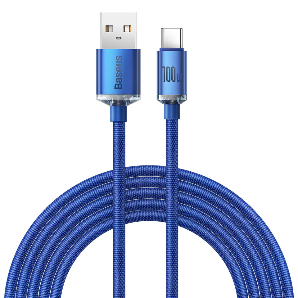 ⁨Kabel przewód USB - USB-C do szybkiego ładowania i transferu danych 2m niebieski⁩ w sklepie Wasserman.eu