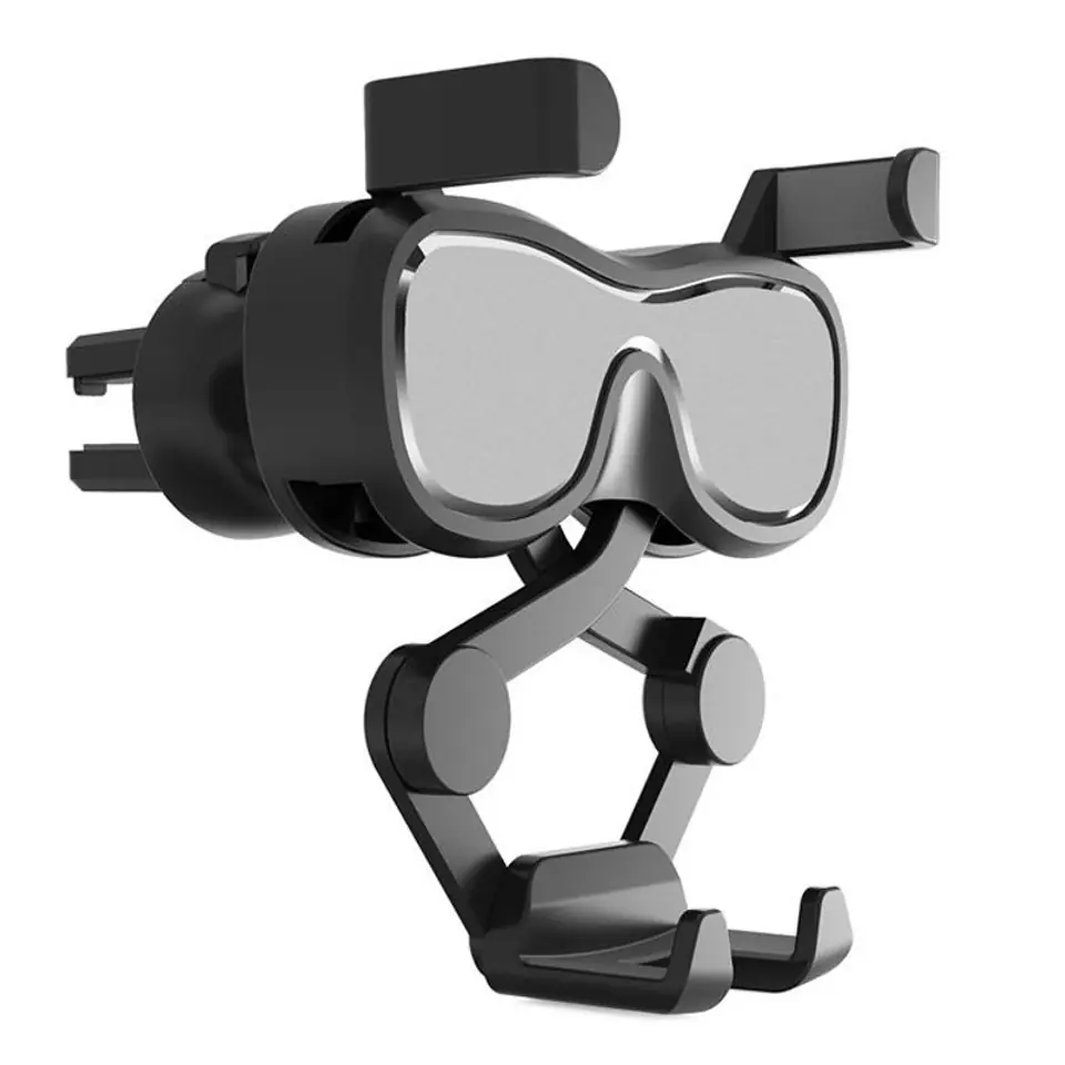 Grawitacyjny uchwyt samochodowy do smartfona na kratkę nawiewu z odświeżaczem srebrny w sklepie Wasserman.eu