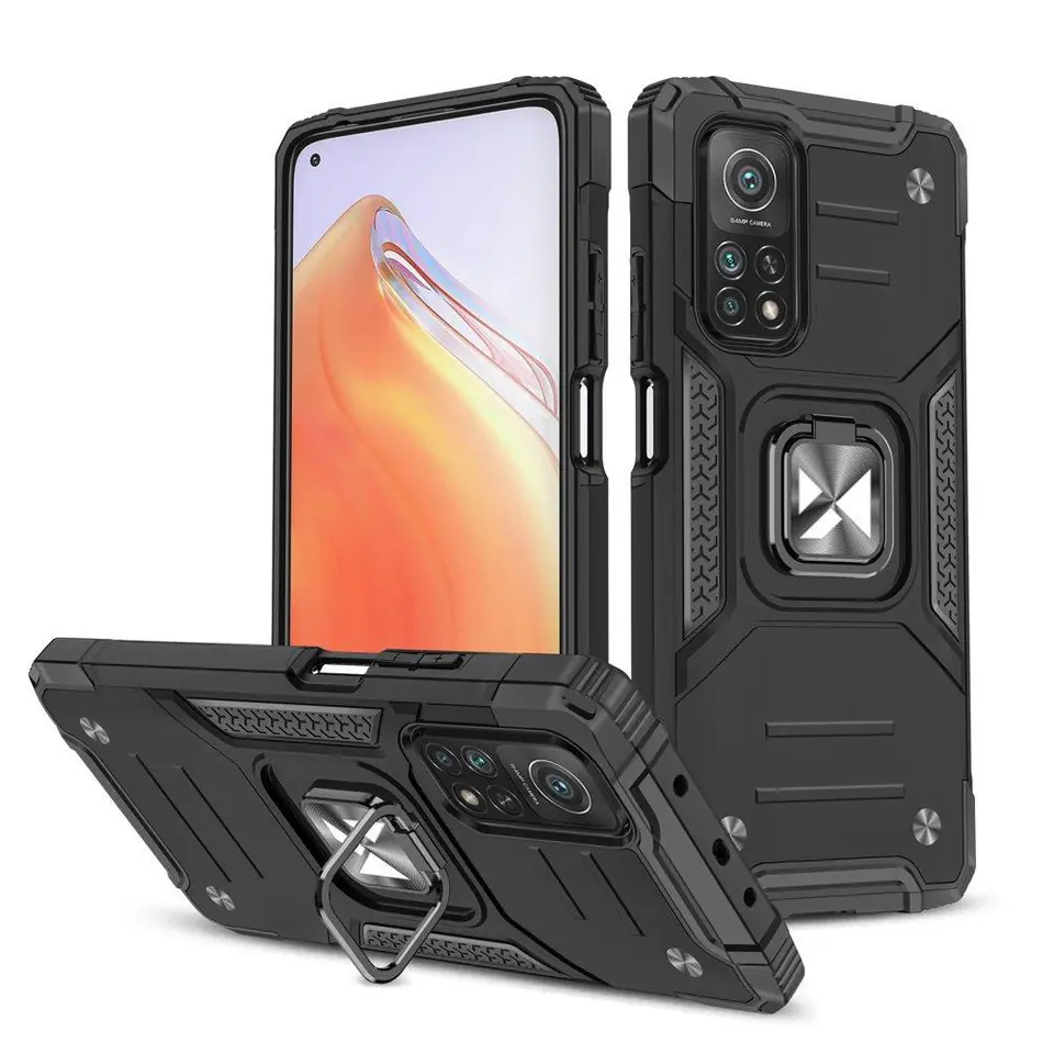 ⁨Wozinsky Ring Armor pancerne hybrydowe etui pokrowiec + magnetyczny uchwyt Mi Poco M4 Pro 5G / Redmi Note 11 5G (China) / Redmi Note 11T 5G / Redmi Note 11S 5G czarny⁩ w sklepie Wasserman.eu