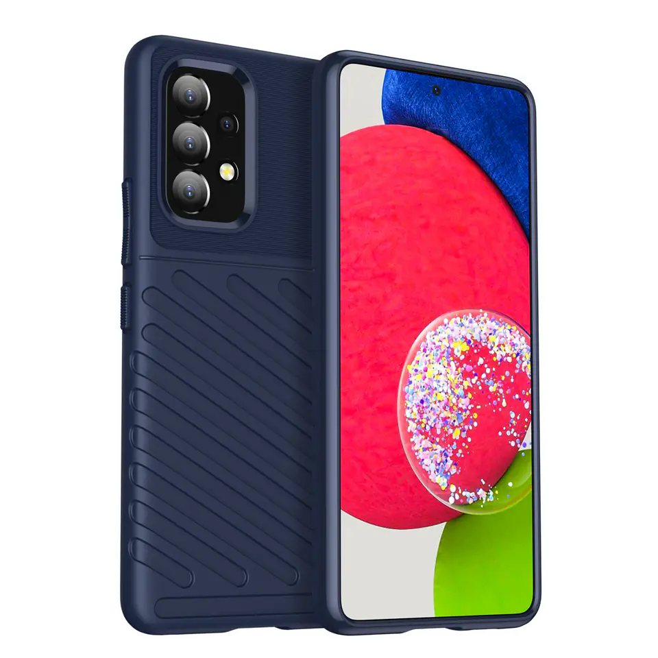 ⁨Thunder Case elastyczne pancerne etui pokrowiec Samsung Galaxy A53 5G niebieski⁩ w sklepie Wasserman.eu