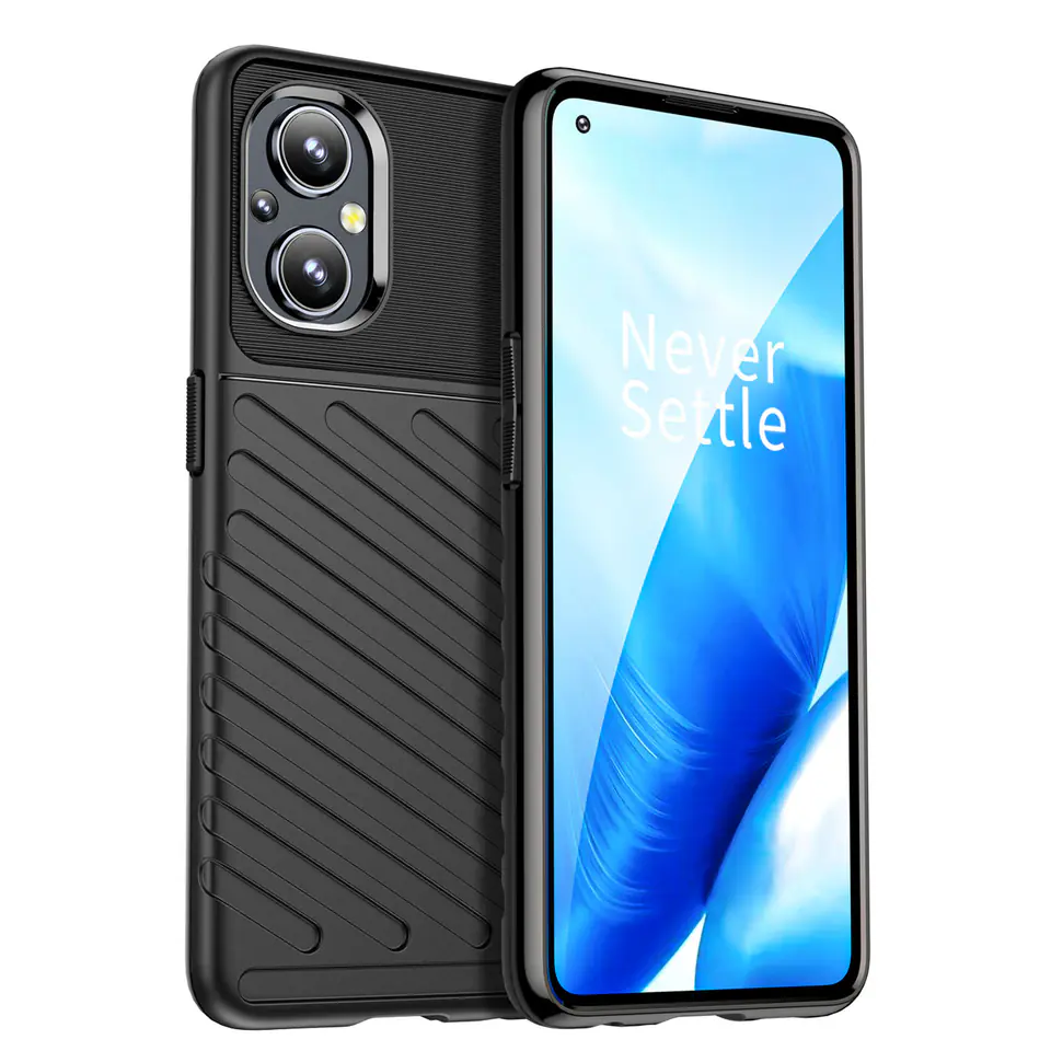 ⁨Thunder Case elastyczne pancerne etui pokrowiec OnePlus Nord N200 5G czarny⁩ w sklepie Wasserman.eu