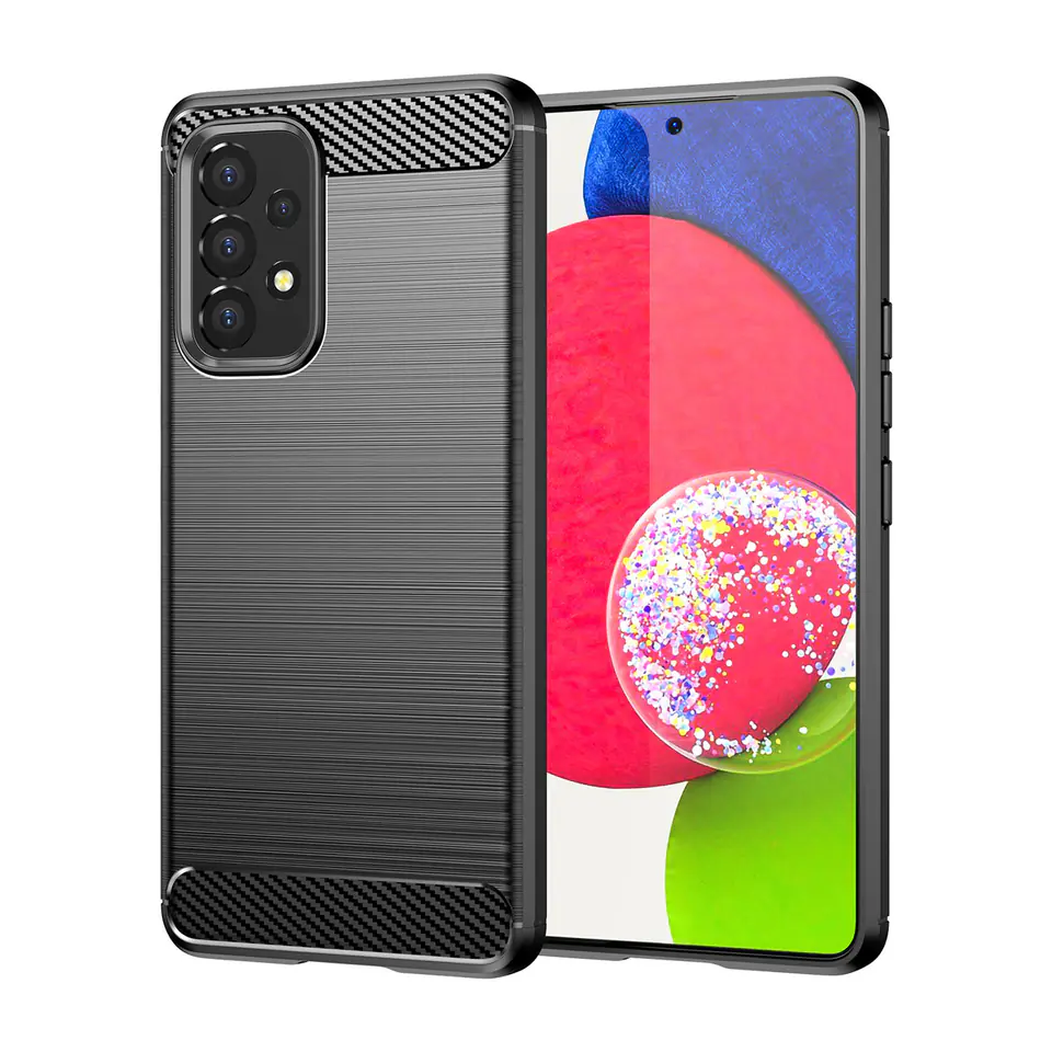 ⁨Carbon Case elastyczne etui pokrowiec Samsung Galaxy A53 5G czarny⁩ w sklepie Wasserman.eu