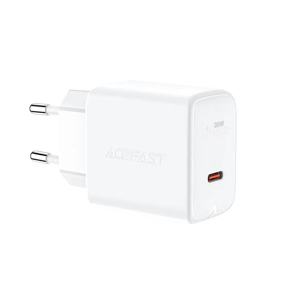 ⁨Acefast ładowarka sieciowa GaN USB Typ C 30W, PD, QC 3.0, AFC, FCP biały (A21 white)⁩ w sklepie Wasserman.eu