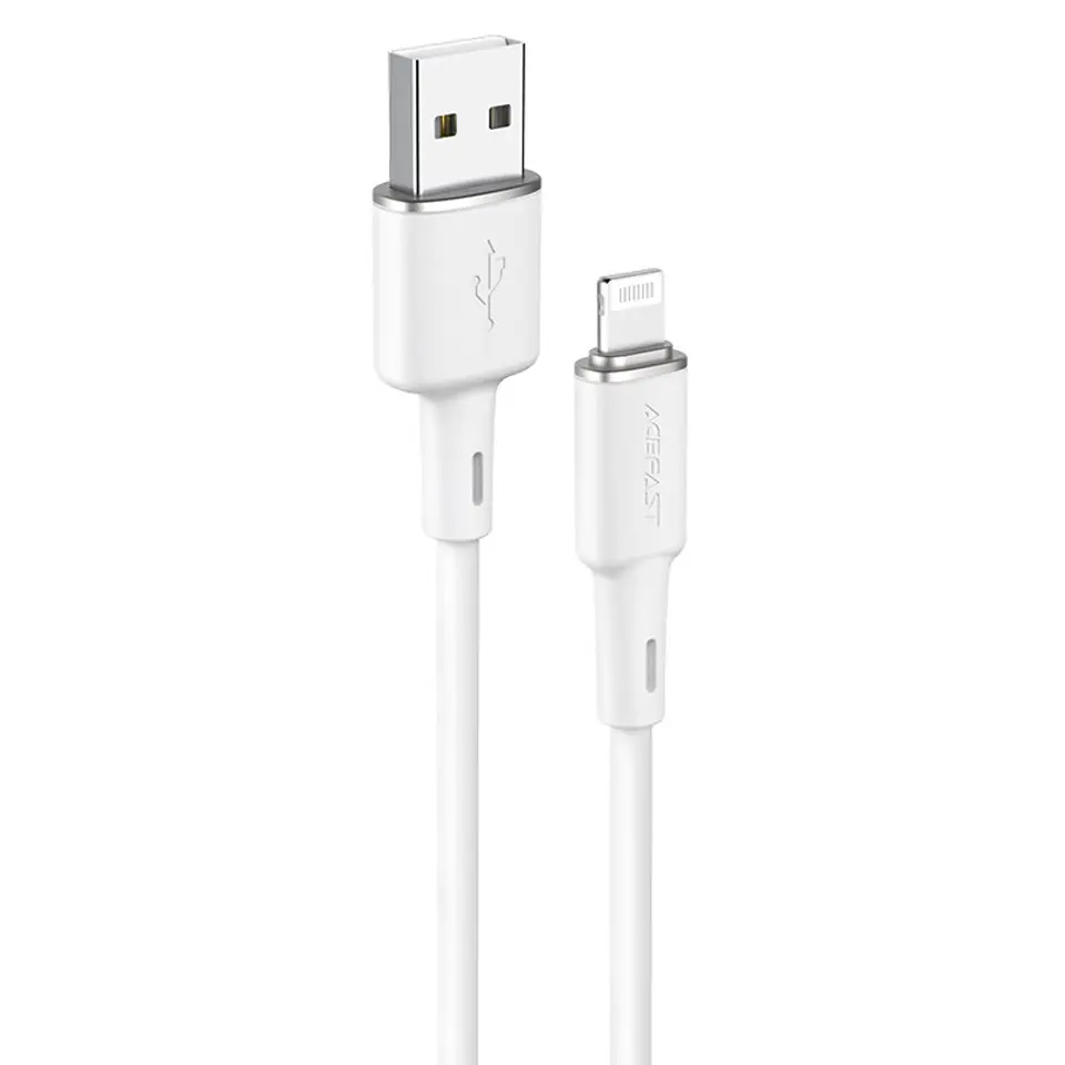 ⁨Kabel przewód do iPhone MFI USB - Lightning 2.4A 1.2m biały⁩ w sklepie Wasserman.eu