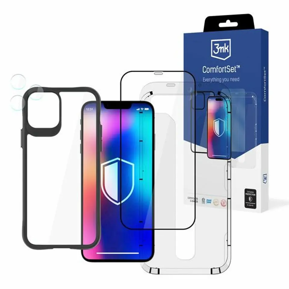 ⁨3MK Comfort Set 4in1 iPhone 12 6.1"Zestaw akcesoriów ochronnych 4w1⁩ w sklepie Wasserman.eu