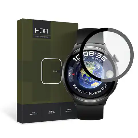 ⁨Szkło Hybrydowe HUAWEI WATCH 4 (46MM) HOFI Hybrid Pro+ czarne⁩ w sklepie Wasserman.eu