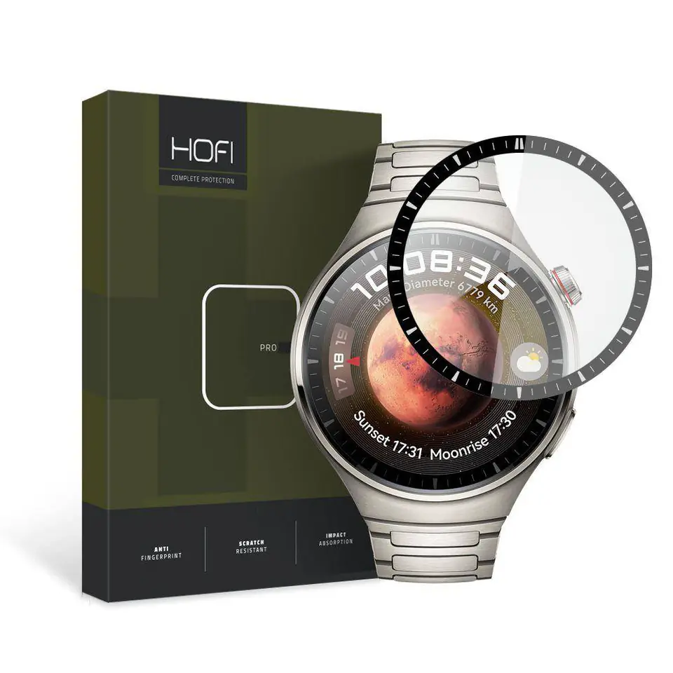 Szkło Hybrydowe HUAWEI WATCH 4 (46MM) HOFI Hybrid Pro+ czarne w sklepie Wasserman.eu