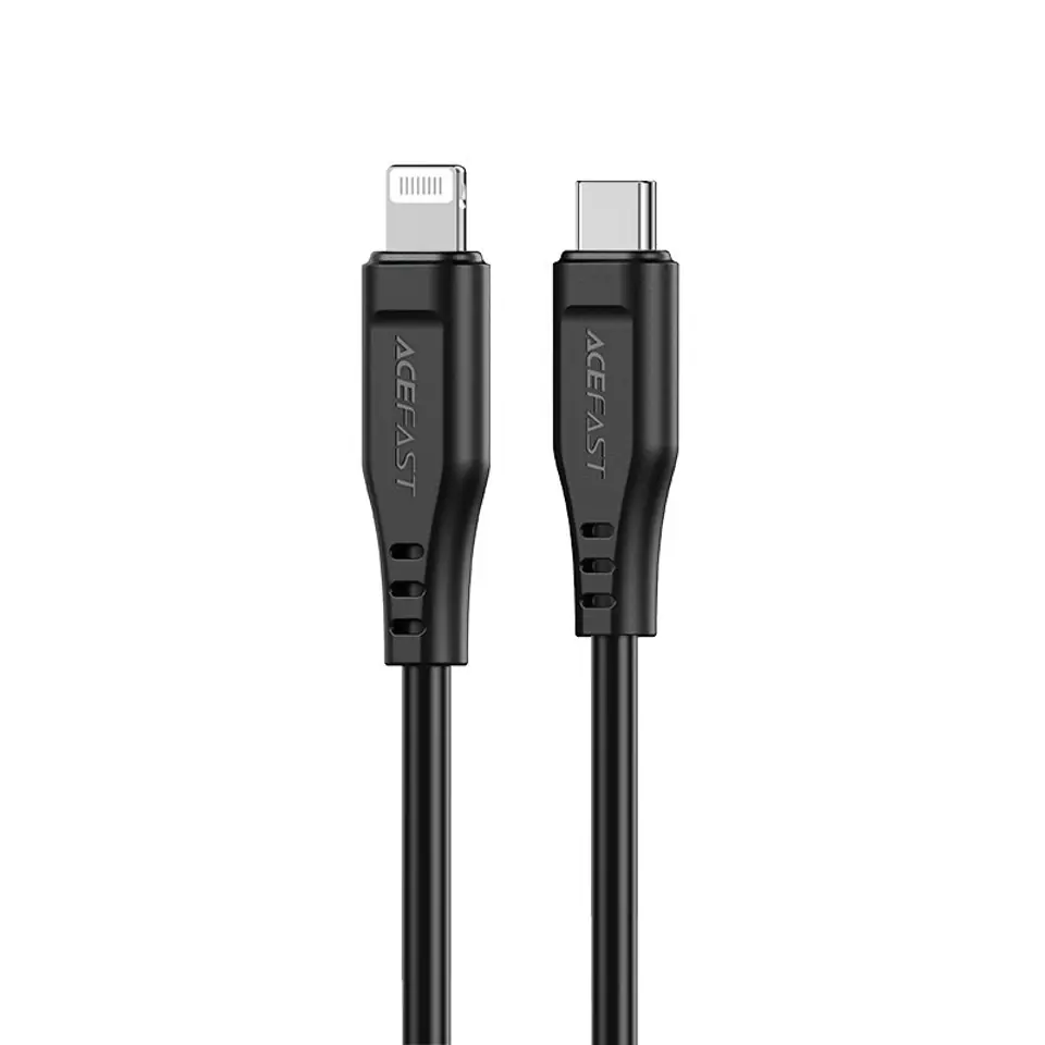 ⁨Kabel przewód do iPhone MFI USB-C - Lightning 30W 3A 1.2m czarny⁩ w sklepie Wasserman.eu