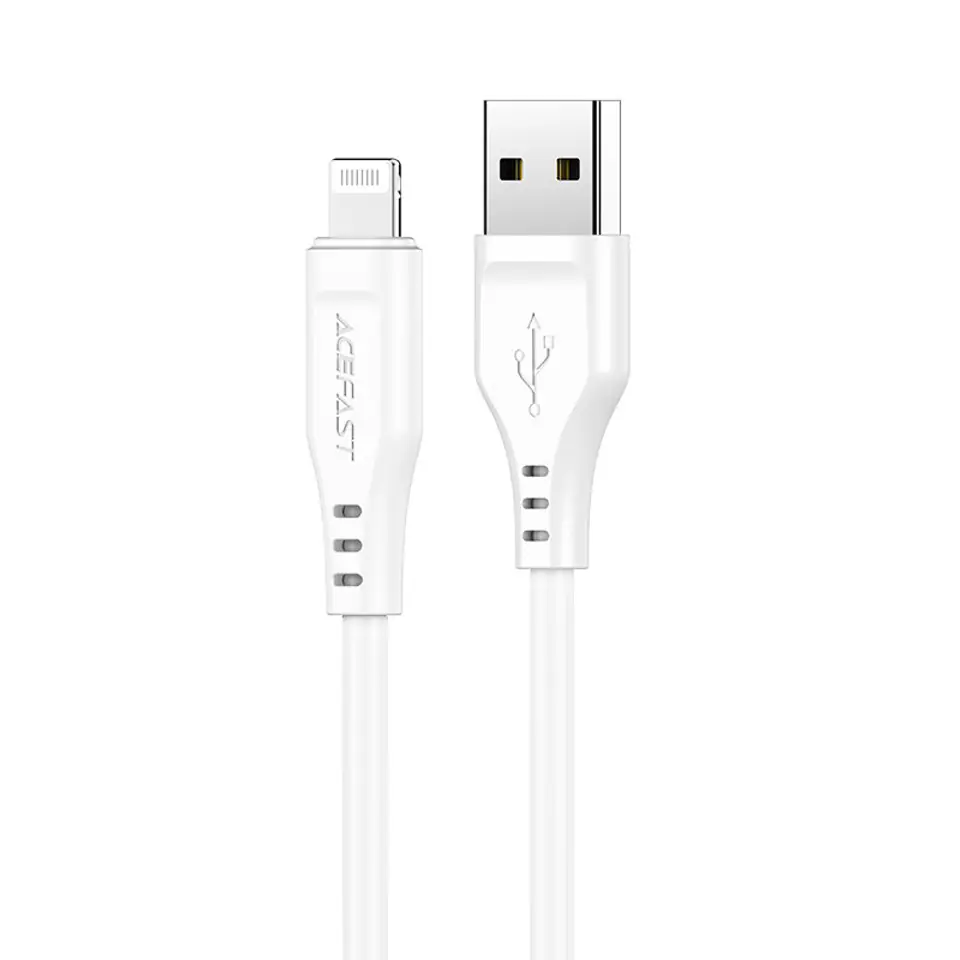 ⁨Kabel przewód do iPhone MFI USB - Lightning 2.4A 1.2m biały⁩ w sklepie Wasserman.eu