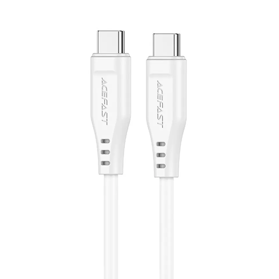 ⁨Kabel przewód do telefonu USB-C 60W 20V 3A 1.2m biały⁩ w sklepie Wasserman.eu