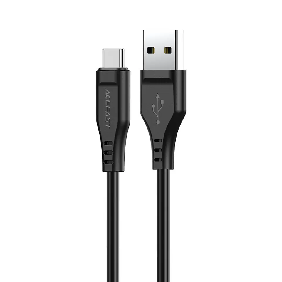 ⁨Kabel przewód do telefonu USB - USB-C 3A 1.2m czarny⁩ w sklepie Wasserman.eu