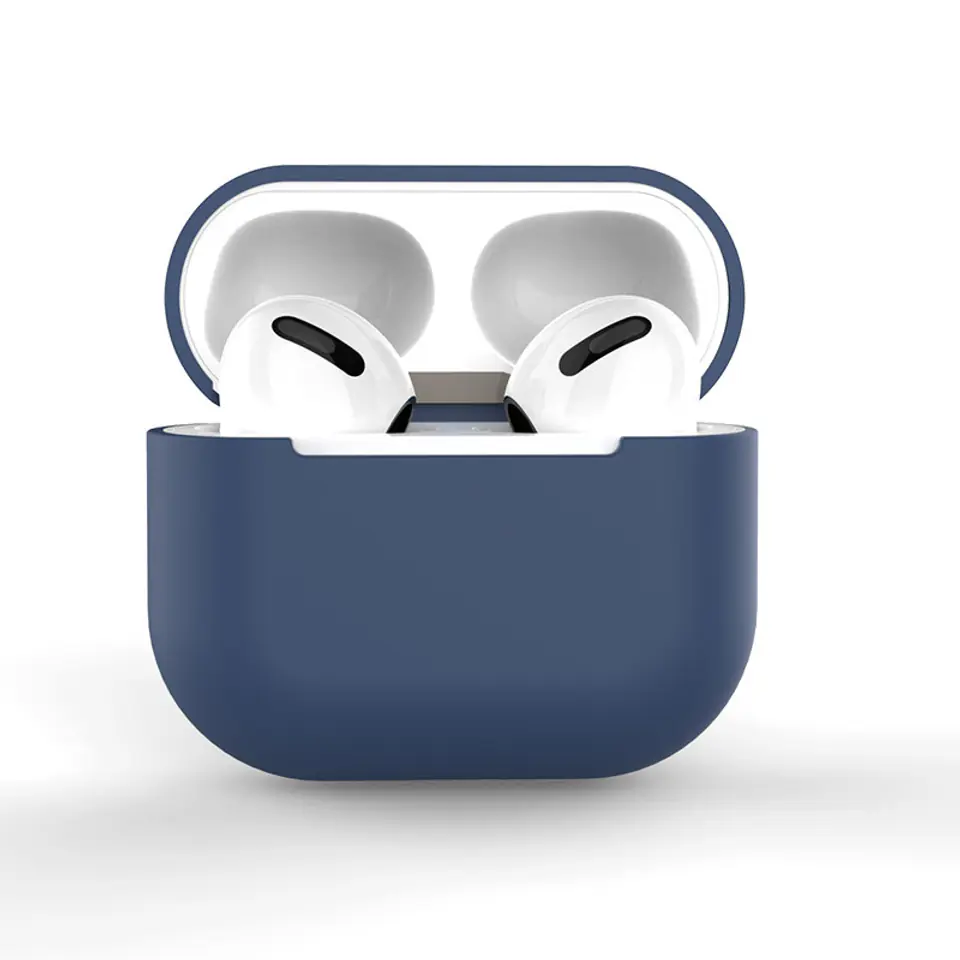 ⁨Etui do AirPods Pro silikonowy miękki pokrowiec na słuchawki niebieski (case C)⁩ w sklepie Wasserman.eu