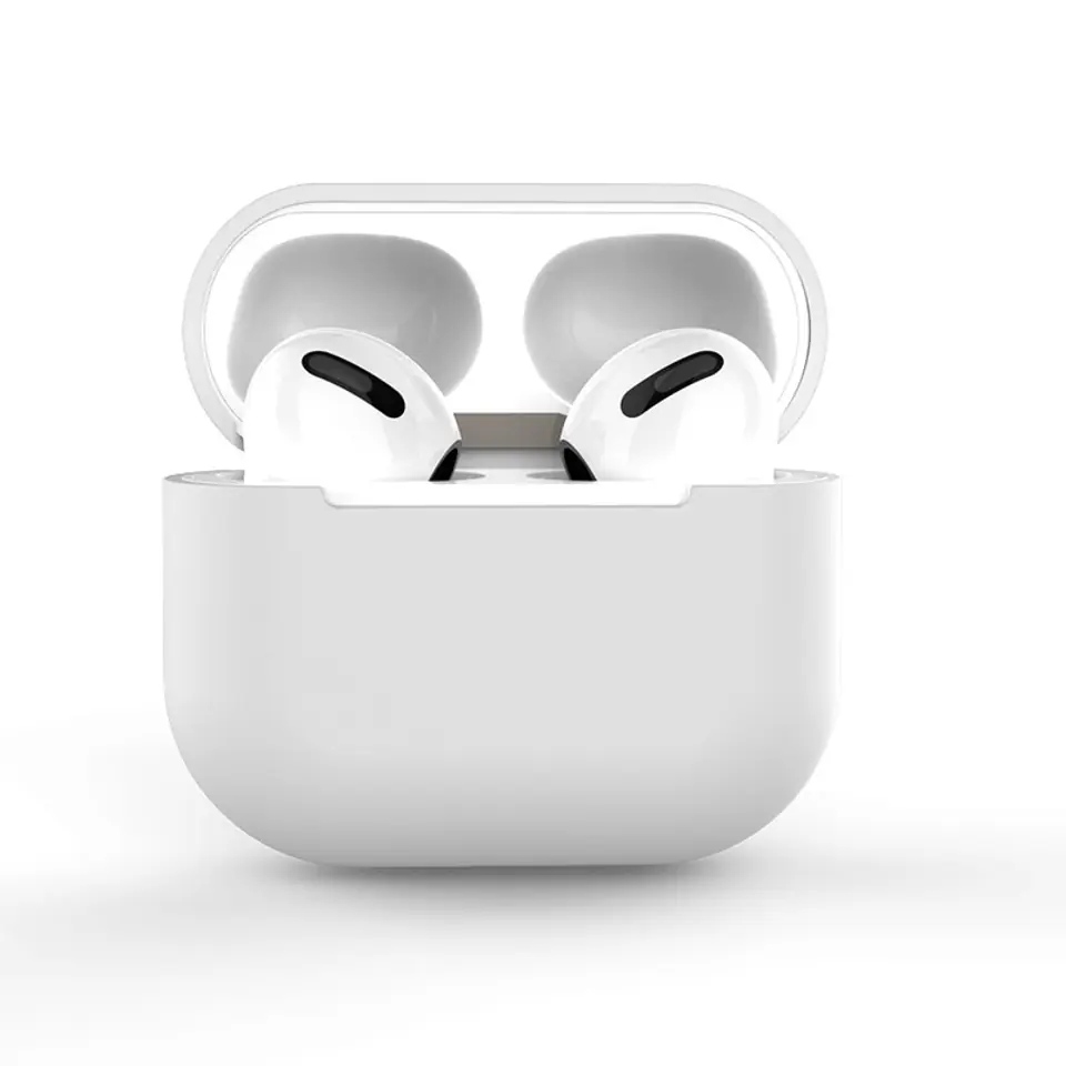 ⁨Etui do AirPods 2 / AirPods 1 silikonowy miękki pokrowiec na słuchawki biały (case C)⁩ w sklepie Wasserman.eu