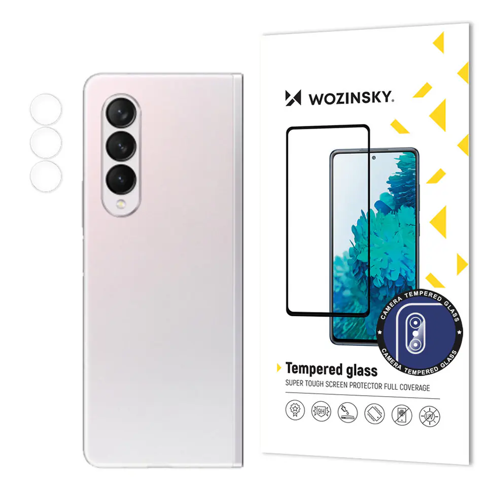 ⁨Wozinsky Camera Glass szkło hartowane 9H na cały aparat kamerę Samsung Galaxy Z Fold 3⁩ w sklepie Wasserman.eu