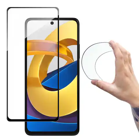 ⁨Wozinsky Full Cover Flexi Nano folia szklana szkło hartowane z ramką Xiaomi Redmi Note 11T 5G / Redmi Note 11S 5G / Poco M4 Pro 5G przezroczysty⁩ w sklepie Wasserman.eu