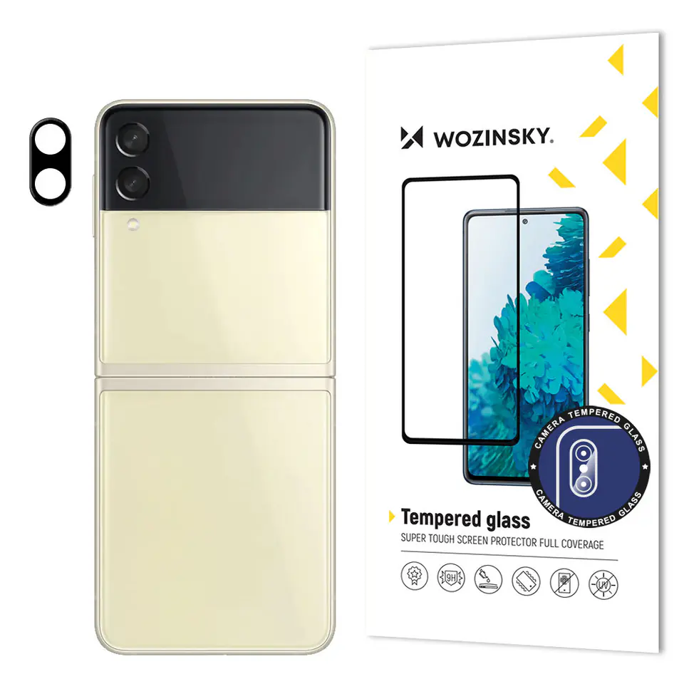 ⁨Wozinsky Full Camera Glass szkło hartowane 9H na cały aparat kamerę Samsung Galaxy Z Flip 3⁩ w sklepie Wasserman.eu