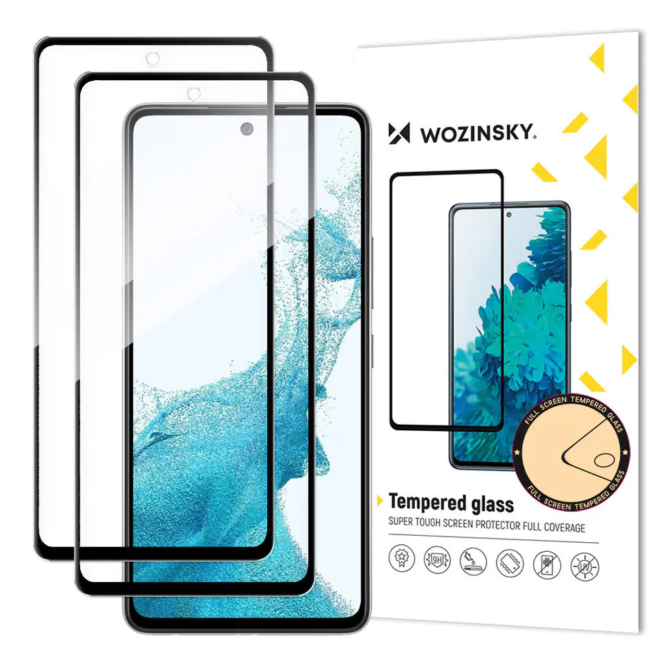 ⁨Wozinsky zestaw 2x super wytrzymałe szkło hartowane Full Glue na cały ekran z ramką Case Friendly Samsung Galaxy A53 5G czarny⁩ w sklepie Wasserman.eu