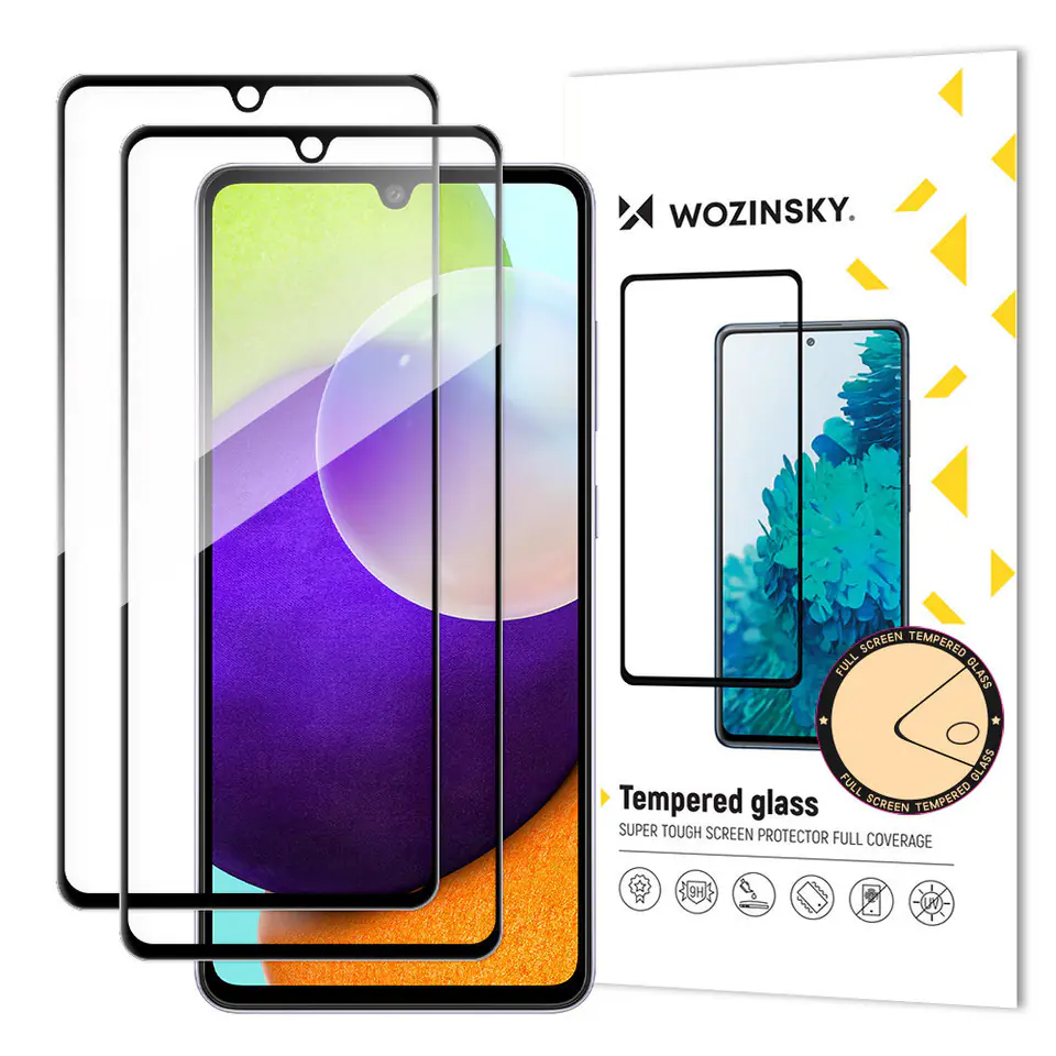 ⁨Wozinsky zestaw 2x super wytrzymałe szkło hartowane Full Glue na cały ekran z ramką Case Friendly Samsung Galaxy A33 5G czarny⁩ w sklepie Wasserman.eu