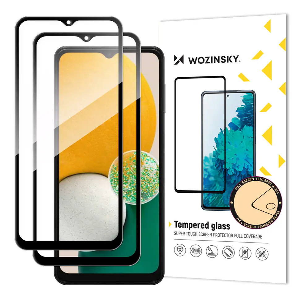 ⁨Wozinsky zestaw 2x super wytrzymałe szkło hartowane Full Glue na cały ekran z ramką Case Friendly Samsung Galaxy A13 5G / A23 / A23 5G  czarny⁩ w sklepie Wasserman.eu