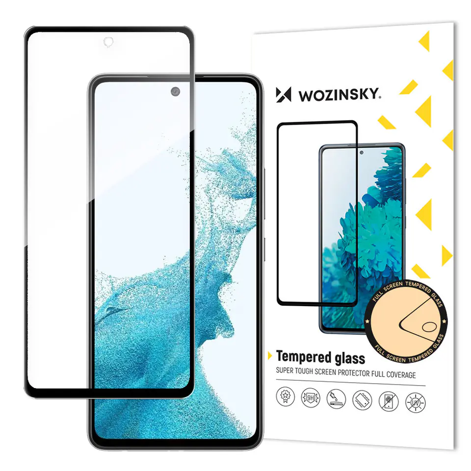 ⁨Wozinsky super wytrzymałe szkło hartowane Full Glue na cały ekran z ramką Case Friendly Samsung Galaxy A53 5G czarny⁩ w sklepie Wasserman.eu