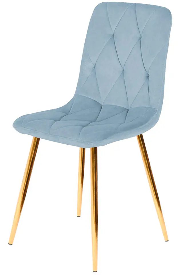 ⁨Krzesło tapicerowane BORGO VELVET LIGHT BLUE GOLD⁩ w sklepie Wasserman.eu