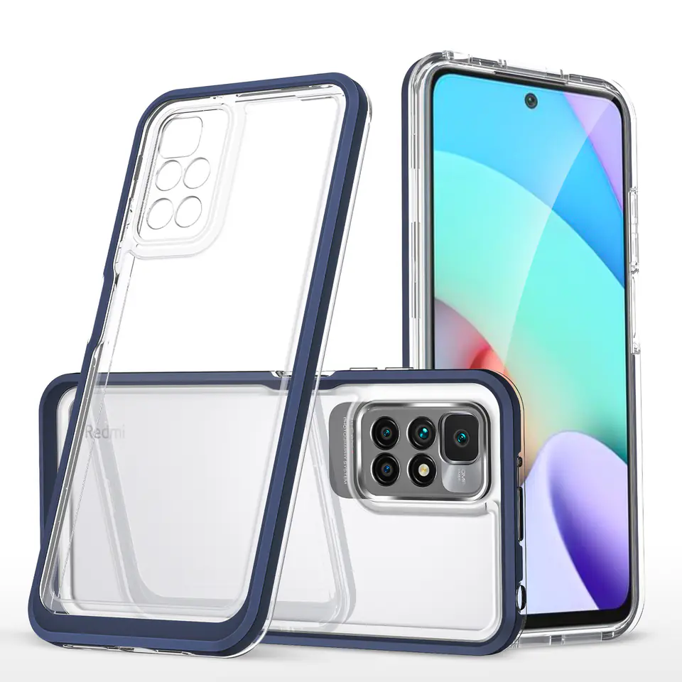 ⁨Clear 3in1 etui do Xiaomi Redmi 10 żelowy pokrowiec z ramką niebieski⁩ w sklepie Wasserman.eu