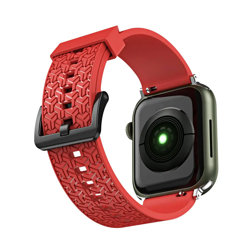 ⁨Watch Strap Y pasek do Apple Watch 7 / 6 / 5 / 4 / 3 / 2 / SE (45 / 44 / 42mm) opaska bransoleta do zegarka czerwony⁩ w sklepie Wasserman.eu