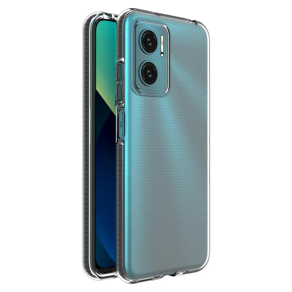 ⁨Spring Case pokrowiec żelowe etui z kolorową ramką do Xiaomi Redmi 10 czarny⁩ w sklepie Wasserman.eu