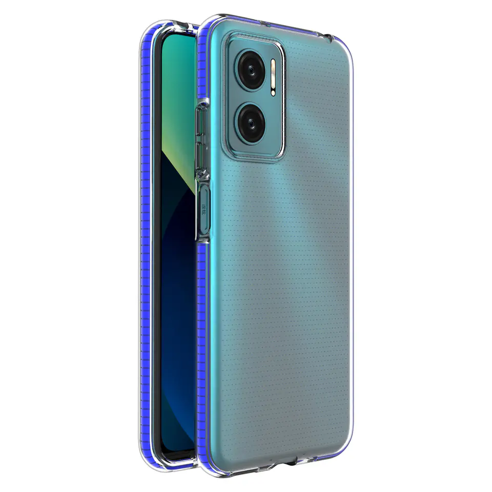 ⁨Spring Case pokrowiec żelowe etui z kolorową ramką do Xiaomi Redmi 10 ciemnoniebieski⁩ w sklepie Wasserman.eu