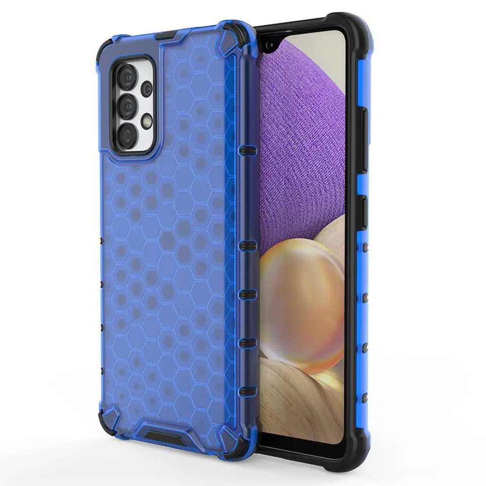 ⁨Honeycomb etui pancerny pokrowiec z żelową ramką Samsung Galaxy A03s (166,5) niebieski⁩ w sklepie Wasserman.eu