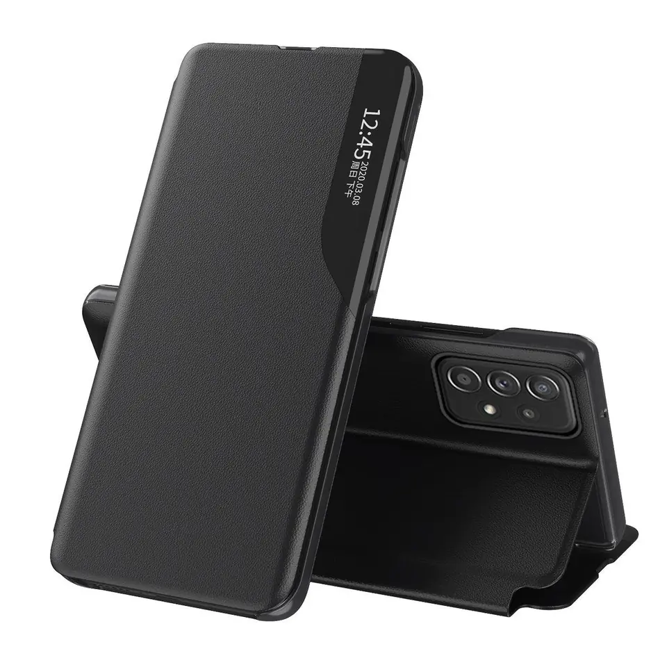 ⁨Eco Leather View Case elegant case with flip and stand function Samsung Galaxy A73 black⁩ at Wasserman.eu