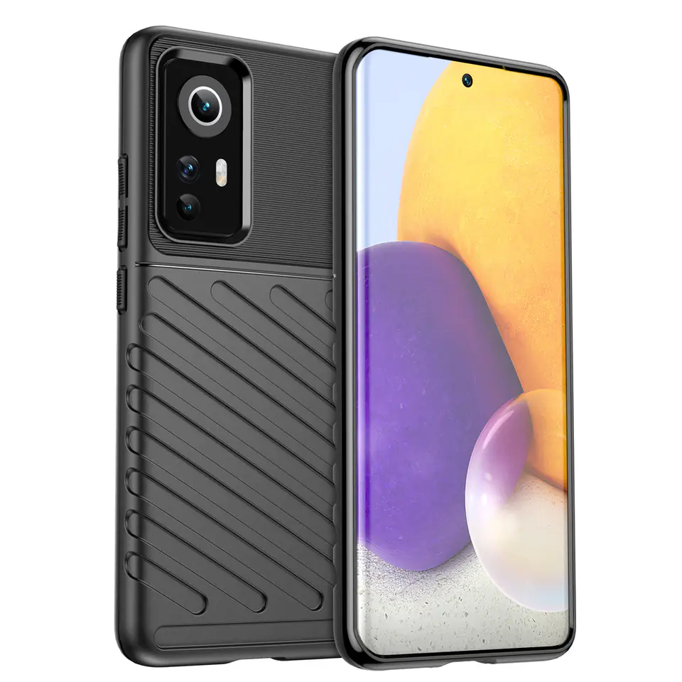 ⁨Thunder Case elastyczne pancerne etui pokrowiec Xiaomi 12/12X czarny⁩ w sklepie Wasserman.eu